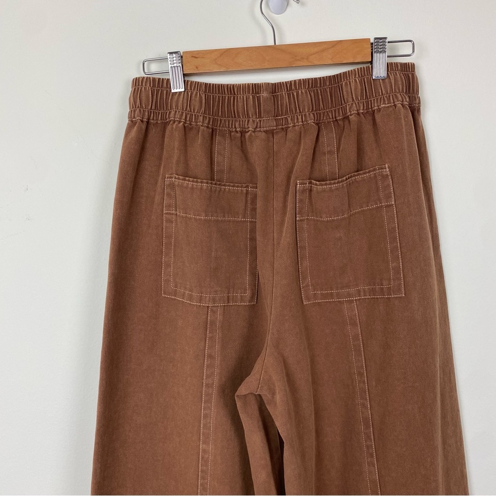 FINAL SALE 🎈🎈Mittoshop Mineral Wash Wide Leg Elastic Waist Twill Pants - Picture 8 of 13